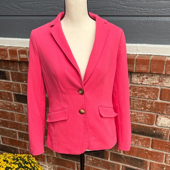 Talbots Aberdeen Coral Pink Lined 2 Button Jacket Blazer Women's Size 6 - Picture 1 of 8